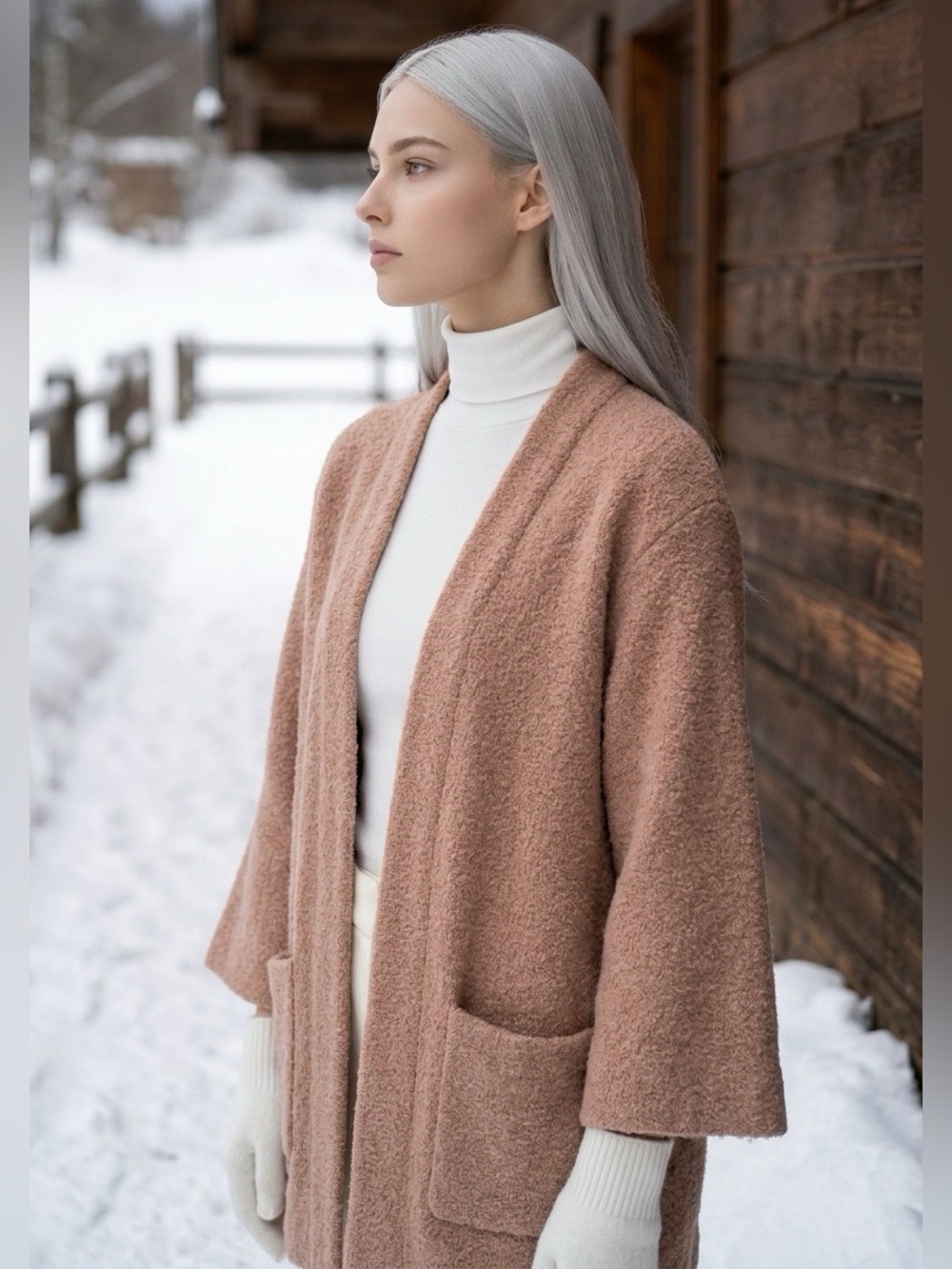 Wilfred Aritzia Wool Flare Sleeve Womens Cardigan XXS Old Money Quiet Luxury